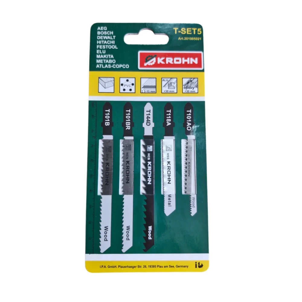 Набір полотен для лобзика Krohn T-SET5 (5 шт.)