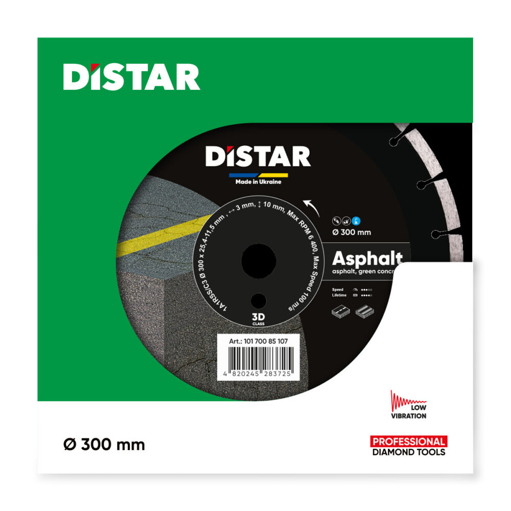 Круг алмазний відрізний Distar 1A1RSS 300 Asphalt