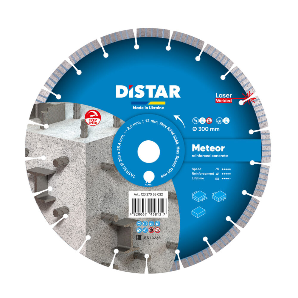 Круг алмазний відрізний Distar 1A1RSS/C3-W 300x3,2/2,2x12x25,4-25 F4 Meteor