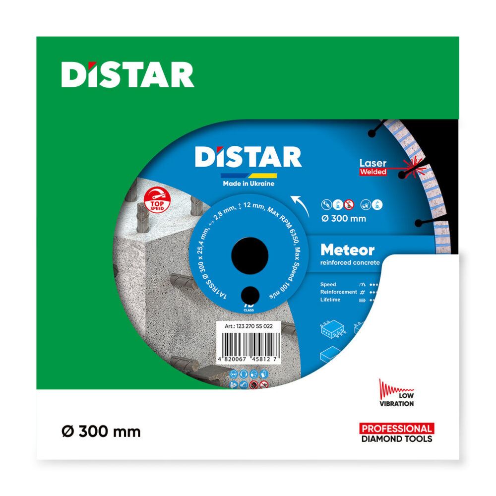 Круг алмазний відрізний Distar 1A1RSS/C3-W 300x3,2/2,2x12x25,4-25 F4 Meteor