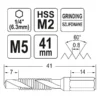 Свердло-мітчик YATO YT-44842 (М5 х 0.8)