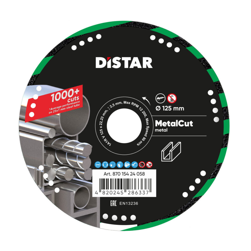 Круг алмазний відрізний Distar 1A1R V 125 Metal CUT