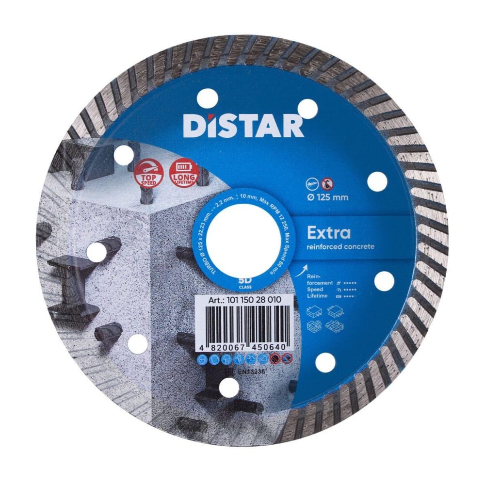 Круг алмазний відрізний Distar 1A1R Turbo 125x2,2x10x22,23 Extra