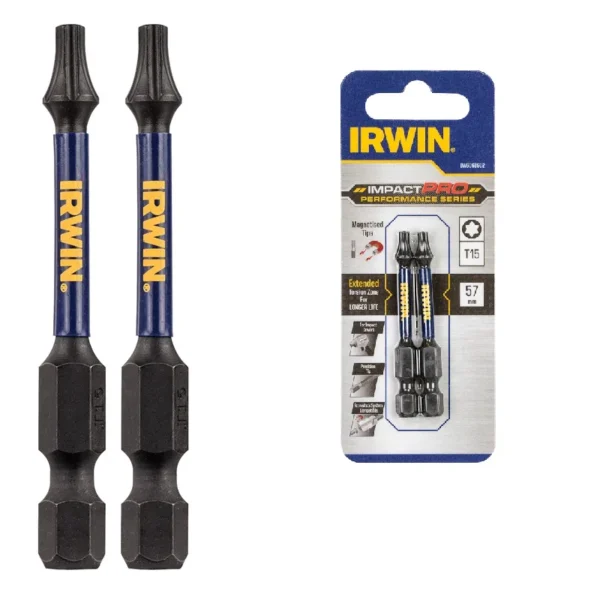 Біта IMPACT PRO 1/4″/57мм TX15 2шт, IRWIN