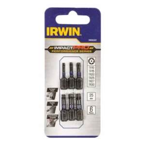 Біти IMPACT PRO 1/4"/25мм, комплект 6шт.: TR10, TR15, TR20, TR25, TR27, TR30, IRWIN