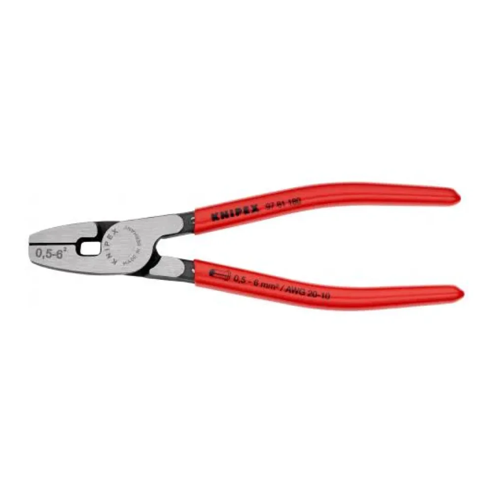 Інструмент для обтиску контактних гільз 0,5-6,0мм.кв., 180мм KNIPEX 97 81 180, фосфатований