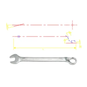 Ключ ріжково-накидний з вигином 45 градусів 8 мм