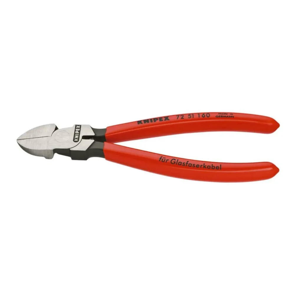 Кусачки бокові (бокорізи) для світловодів (оптоволокно), 160мм KNIPEX 72 51 160, фосфатовані