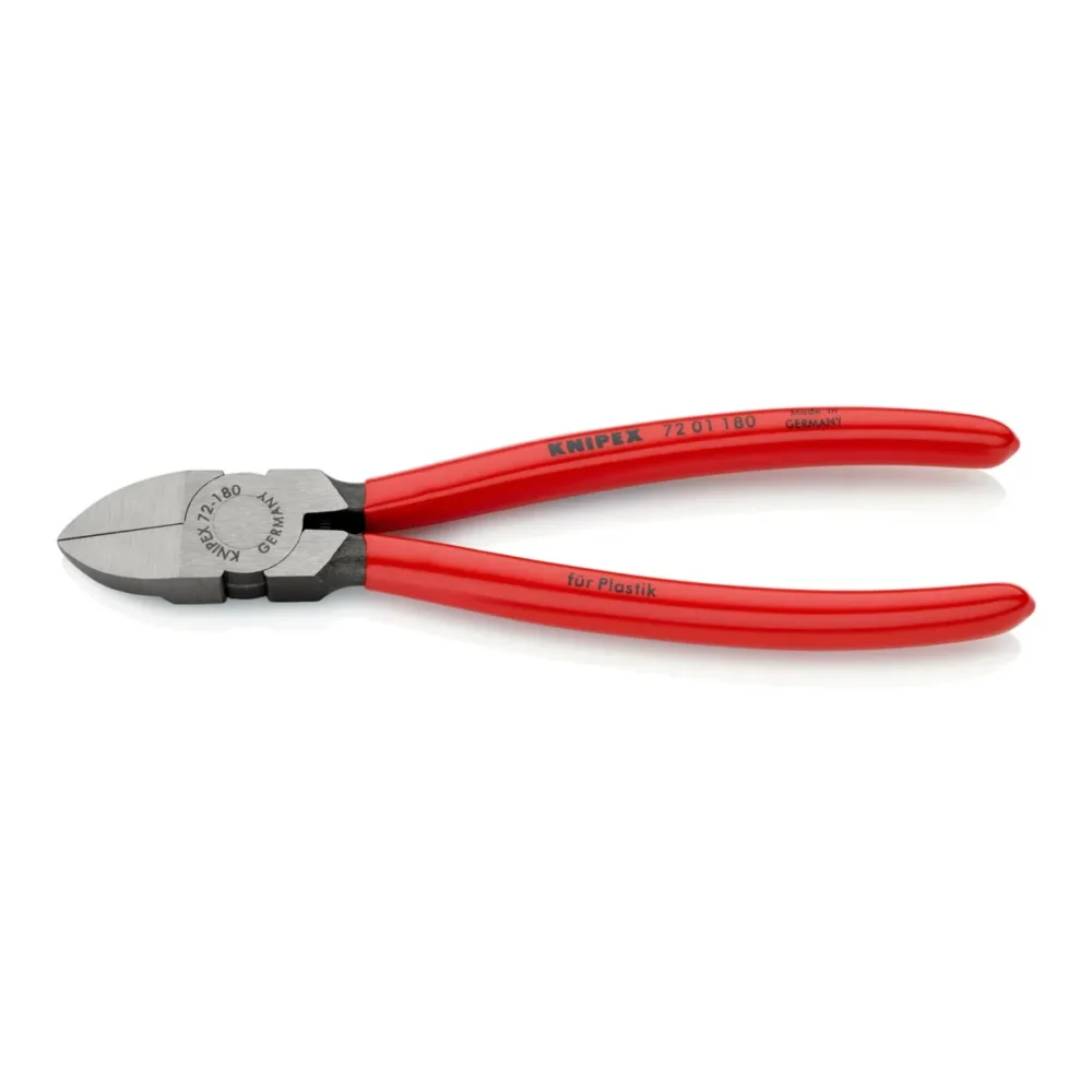 Кусачки бокові (бокорізи) для пластмаси, 180мм KNIPEX 72 01 180, фосфатовані