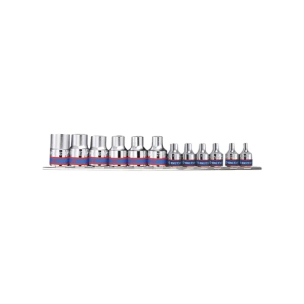 Набір “Е” головок 3/8″, 1/2″ 12 одиниць (Е4-Е11-Е20) на планці