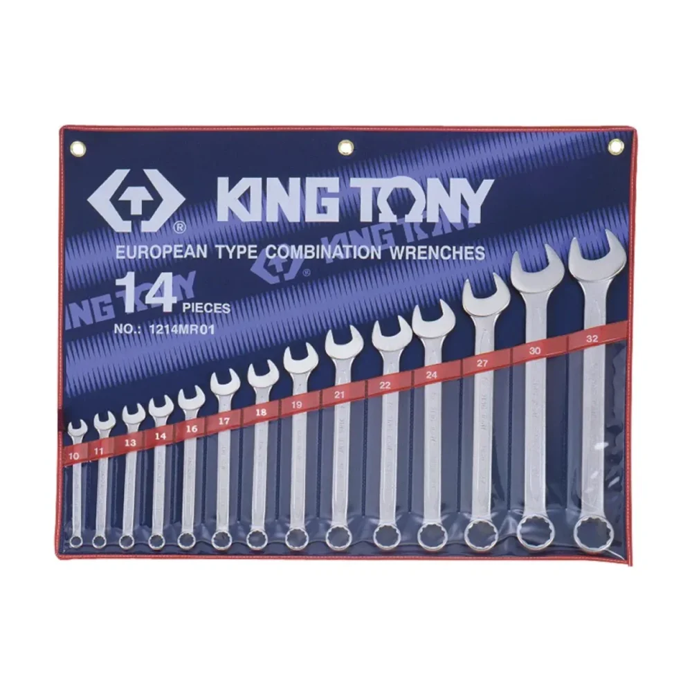 Набір ключів комбі 14 шт. (10-32 мм) в чохолі із терилену KING TONY