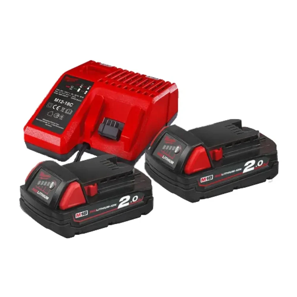 Енергокомплект Li-Ion MILWAUKEE, M18 NRG-202 (зарядний пристрій M12-18C, 2 акумулятори М18 В2 2Ач)