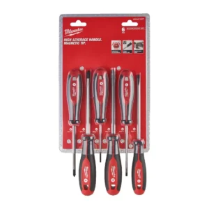 Набір викруток магнітних з тригранною рукояткою MILWAUKEE, (PH1/PH2/SL3/ SL4/SL5,5/SL6,5), (6шт)