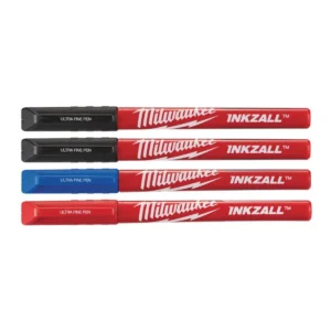 Набір маркерів INKZALL Fine Tip MILWAUKEE, супертонких (синій/ червоний/ чорний/ чорний), (4шт)