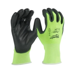 Рукавиці робочі сигнальні Hi-Vis MILWAUKEE, з опором порізам 1/A рівня, розмір 11/XXL