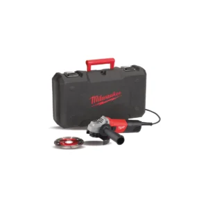 Шліфмашина кутова MILWAUKEE, AG 800-115 E D-SET, 800Вт, діаметр 115мм (диск, захисний кожух, бічна рукоять, опорна та притискна