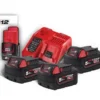 Енергокомплект Li-Ion MILWAUKEE, M18 NRG-503 (зарядний пристрій M12-18FC, 3 акумулятори M18 В5 5Аг) + подарунок акумулятор M12 B