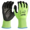 Рукавиці робочі сигнальні Hi-Vis MILWAUKEE, з опором порізам 2/B рівня, розмір 11/XXL