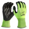 Рукавиці робочі сигнальні Hi-Vis MILWAUKEE, з опором порізам 4/D рівня, розмір 11/XXL