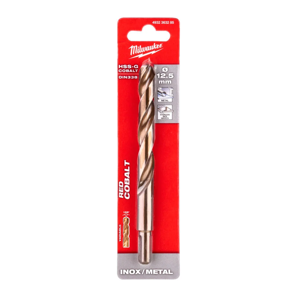 Свердло по металу HSS-Co MILWAUKEE DIN338, діаметр 12,5х150х101мм