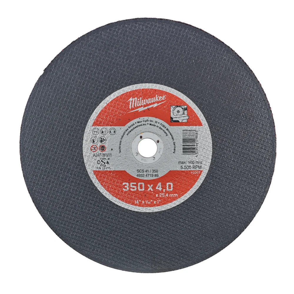 Диск відрізний по металу MILWAUKEE, SCS 41/350х4 PRO+, діаметр 350мм