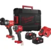 Набір з 2х інструментів акумуляторних безщіткових MILWAUKEE, M18 FPP2B3-502X  (зарядний пристрій M12 - 18FC, 2 акумулятори М18 В