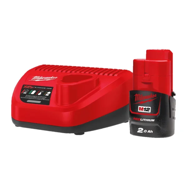 Енергокомплект Li-Ion MILWAUKEE, M12 NRG-201 (зарядний.пристрій С12 С, акумулятор М12 В2 2Аг, картонне пакуванння)