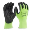 Рукавиці робочі сигнальні Hi-Vis MILWAUKEE, з опором порізам 1/A рівня, розмір 11/XXL, (12 пар)