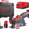 Шліфмашина універсальна відрізна акумуляторна безщіткова MILWAUKEE, M12 FCOT-422X, діаметр 76мм (зарядний пристрій С12 С, 1хМ12