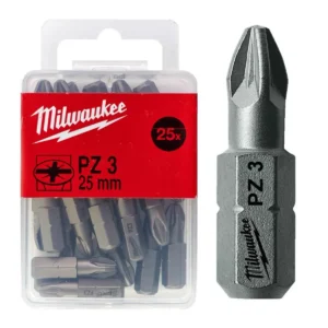 Біта MILWAUKEE, PZ3, 25мм, (25шт), пластикова коробка