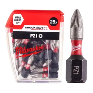 Біта SHOCKWAVE MILWAUKEE, PZ1, 25мм, (25шт), пластикова коробка