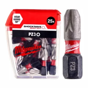 Біта SHOCKWAVE MILWAUKEE, PZ3, 25мм, (25шт), пластикова коробка