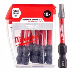 Біта SHOCKWAVE MILWAUKEE, TX20, 50мм, (10шт), пластикова коробка