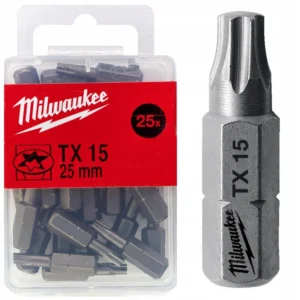 Біта MILWAUKEE, TX15, 25мм, (25шт), пластикова коробка