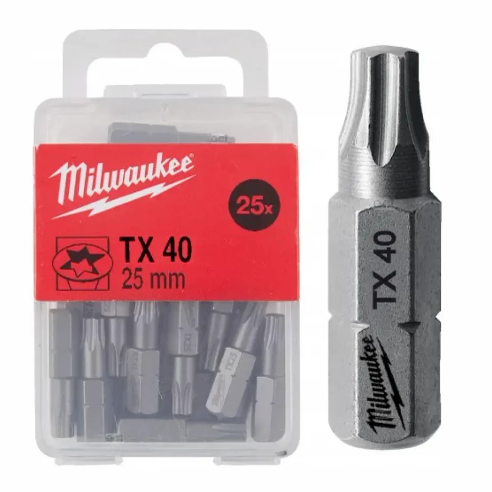 Біта MILWAUKEE, TX40, 25мм, (25шт), пластикова коробка