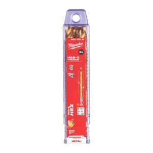 Свердло по металу RedHEX SHOCKWAVE HSS-TiN MILWAUKEE, діаметр 10,0х120х76мм, (5шт), пластикова коробка
