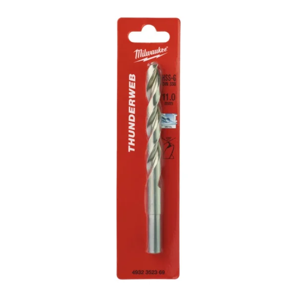 Свердло по металу THUNDERWEB HSS-G MILWAUKEE DIN338, діаметр 11,0×142х94мм