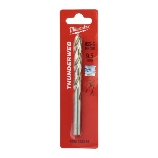 Свердло по металу THUNDERWEB HSS-G MILWAUKEE DIN338, діаметр 9,5×125х81мм