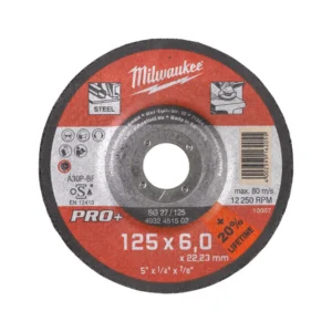 Диск зачистний по металу MILWAUKEE, SG 27/125х6 PRO+, діаметр 125 мм