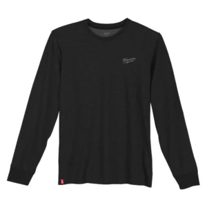 Футболка MILWAUKEE, HTLSBL-XL легка з довгим рукавом, чорна (розмір XL)