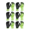Рукавиці робочі сигнальні Hi-Vis MILWAUKEE, з опором порізам 1/A рівня, розмір 8/M, (12 пар)