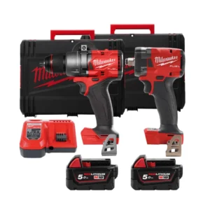 Набір з 2х інструментів акумуляторних безщіткових MILWAUKEE, M18 FPP2B3-502X  (зарядний пристрій M12 - 18FC, 2 акумулятори М18 В