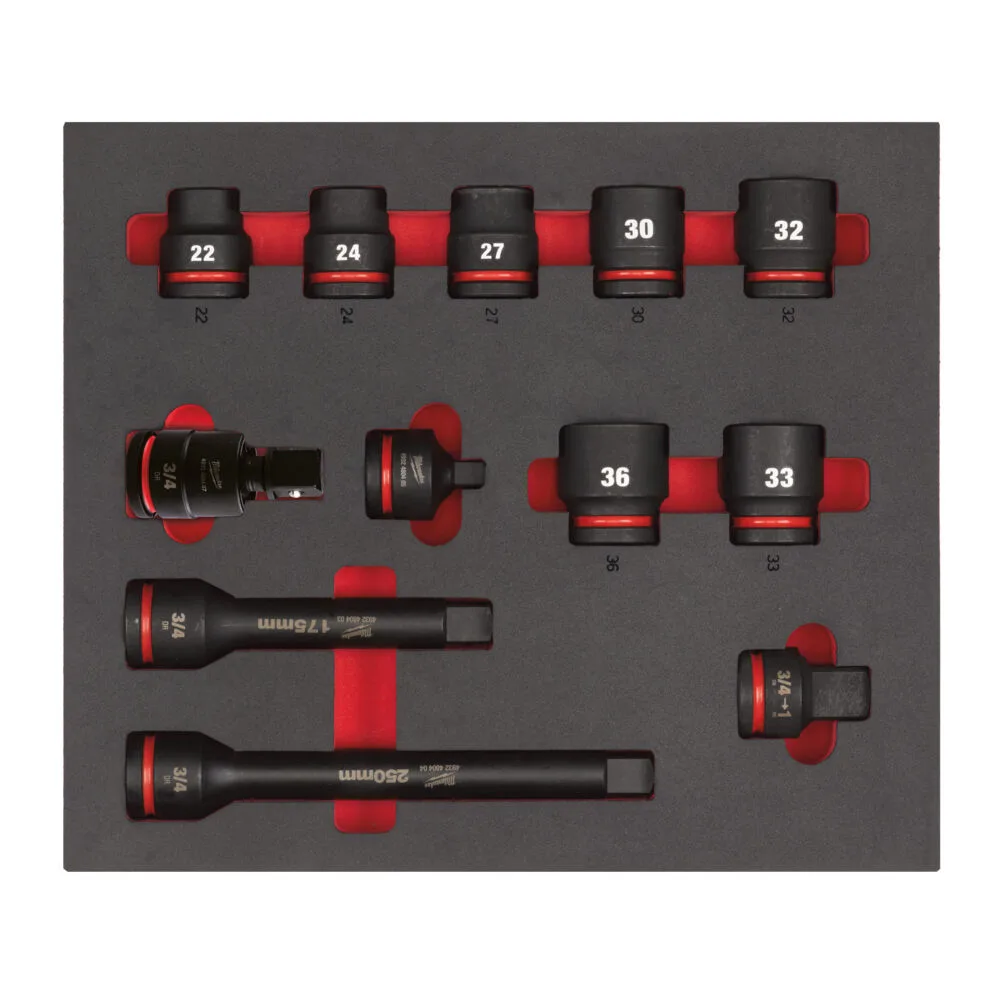 Ложемент з головками ShW 3/4'' STD MILWAUKEE, (12шт) (45х536х417мм) для візків