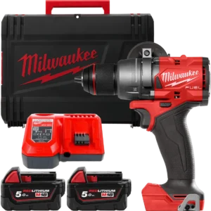 Дриль-шуруповерт акумуляторний безщітковий MILWAUKEE, M18 FDD3-502X, 158Нм (зарядний пристрій М12-18 FC, 2 акумулятори М18 В5 5А
