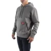 Толстовка MILWAUKEE, WH MW GR XXL з капюшоном, сіра, (розмір XXL)