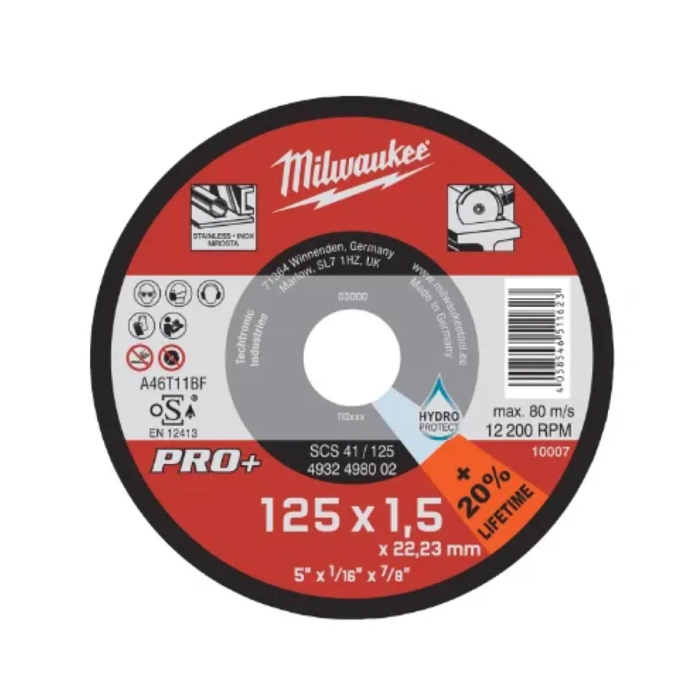 Диск відрізний по металу MILWAUKEE, SCS 41/125х1,5 PRO+, діаметр 125мм