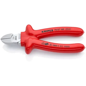 Кусачки бокові (бокорізи), діаметр 4,0мм, 160мм VDE KNIPEX 70 07 160, хромовані
