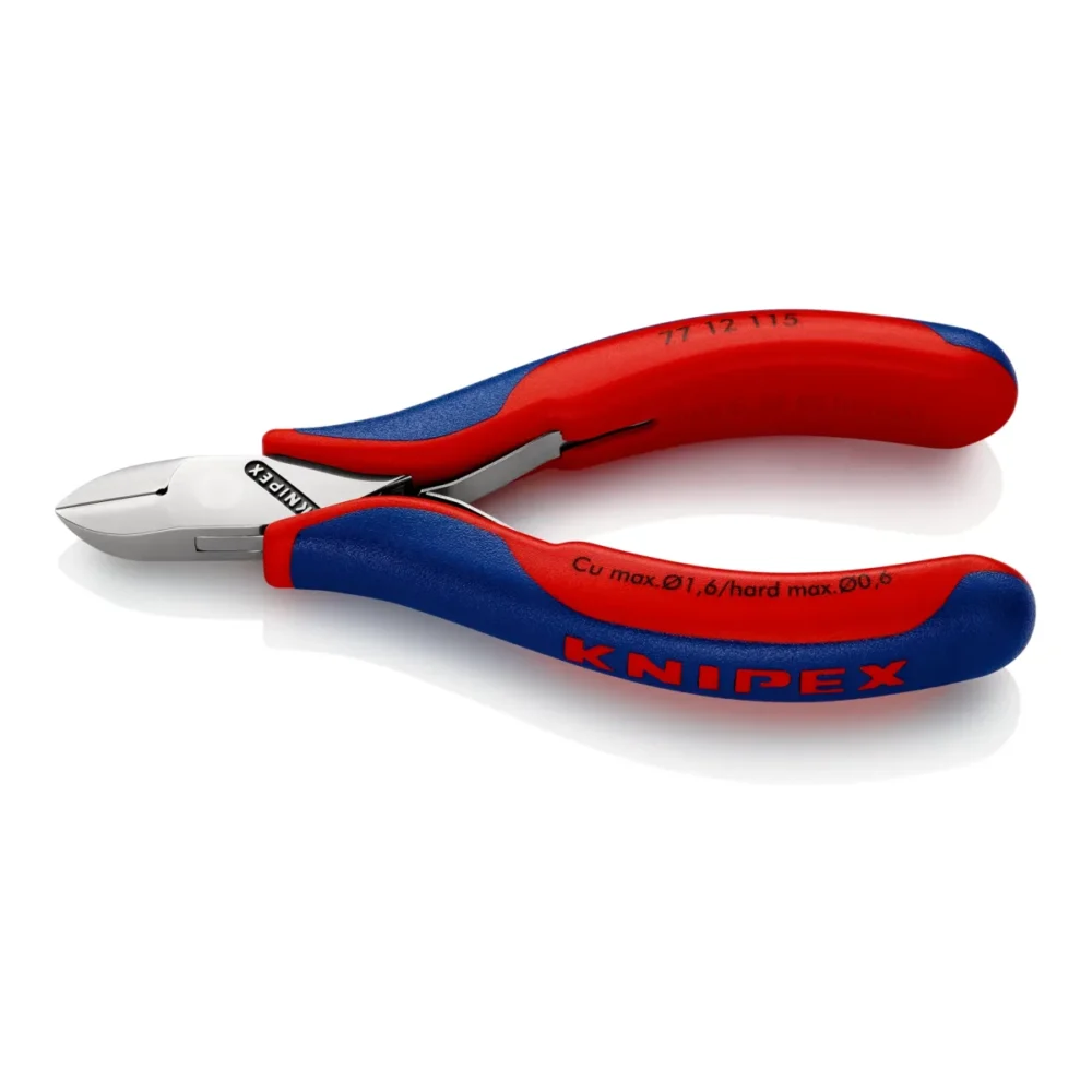 Кусачки бокові (бокорізи) для електроніки, діаметр 1,6мм, 115мм KNIPEX 77 12 115, поліровані