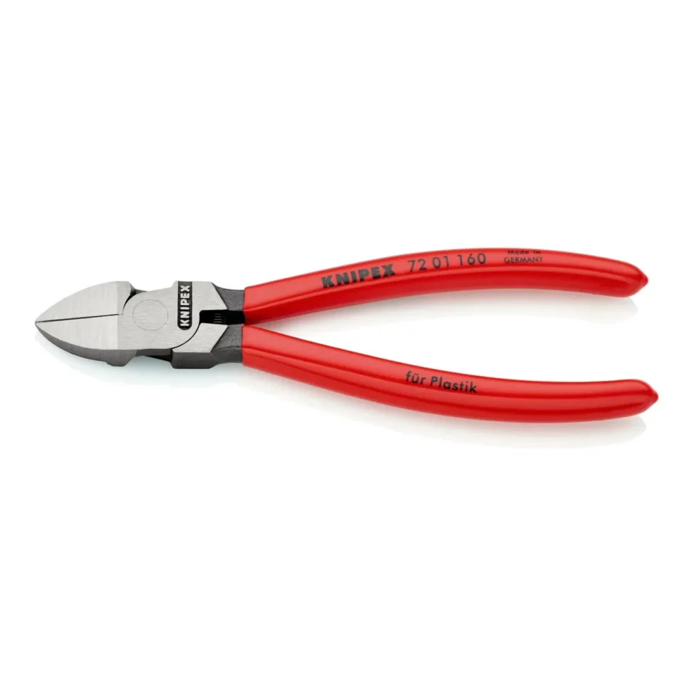 Кусачки бокові (бокорізи) для пластмаси, 160мм KNIPEX 72 01 160, фосфатовані