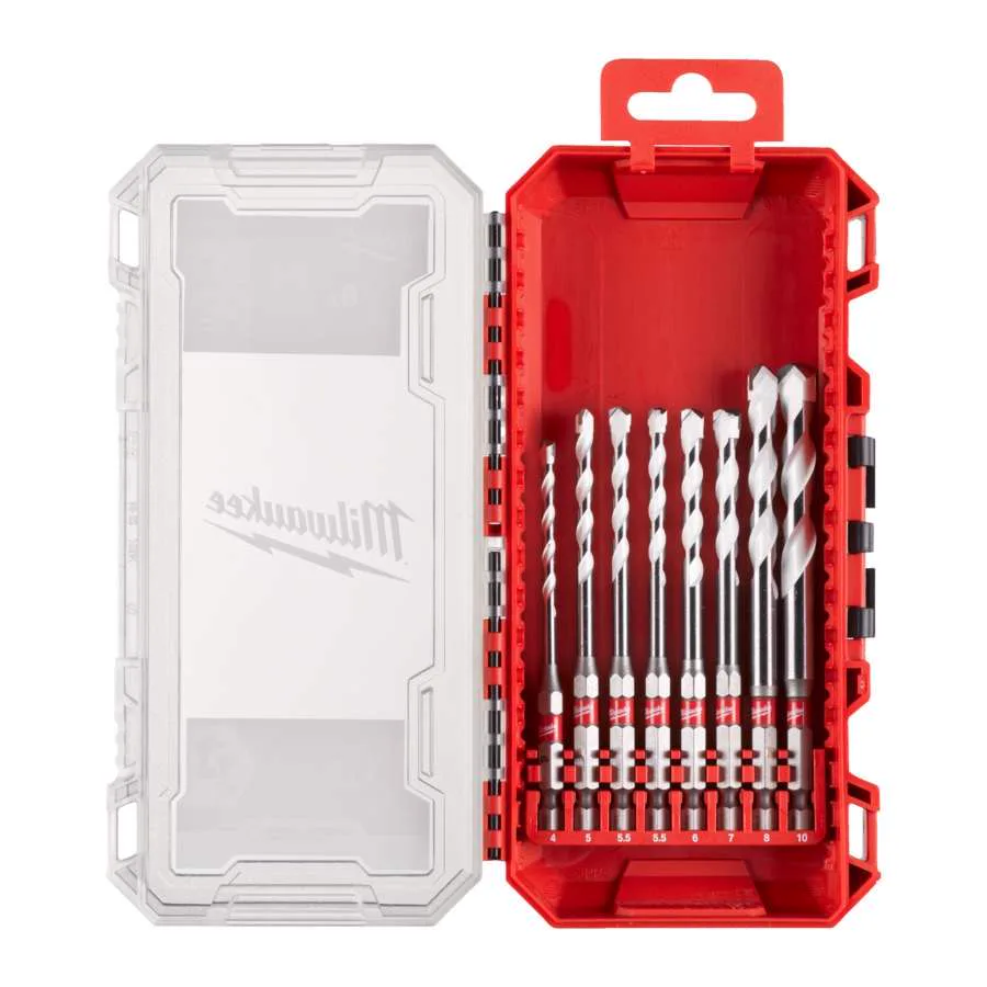 Набір свердел універсальних SHOCKWAVE HEX PACKOUT MILWAUKEE, (діаметри 4/5/5,5/5,5/6/7/8/10мм) (8шт) пластиковий кейс